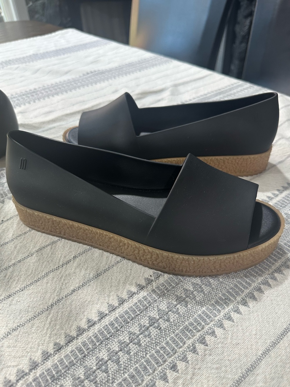 Melissa Puzzle PEEP Toe Platform Jelly Shoes Sz 8 Minimalist